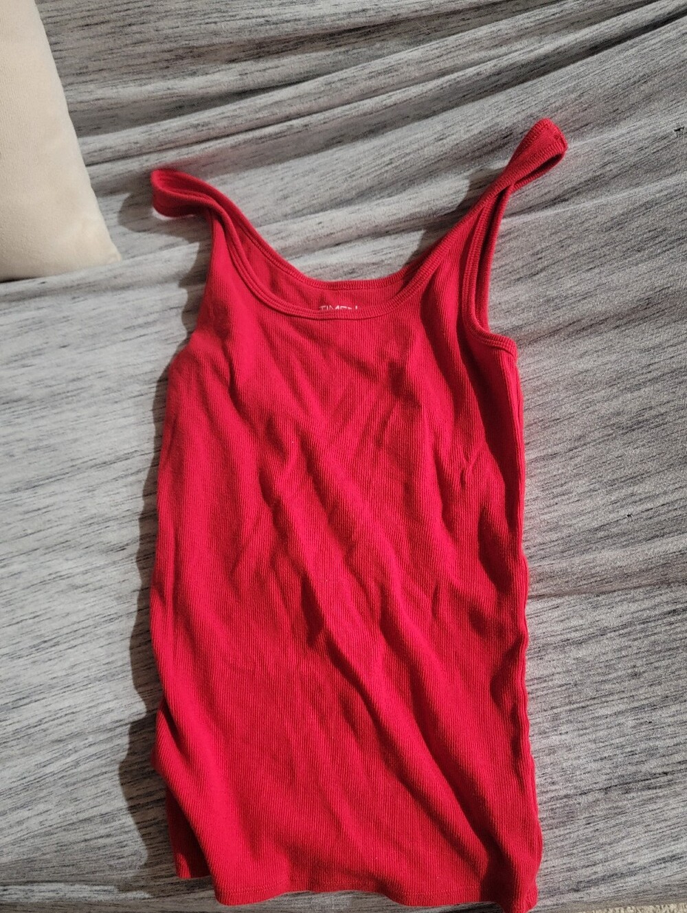 Red Ribbed Tank Top